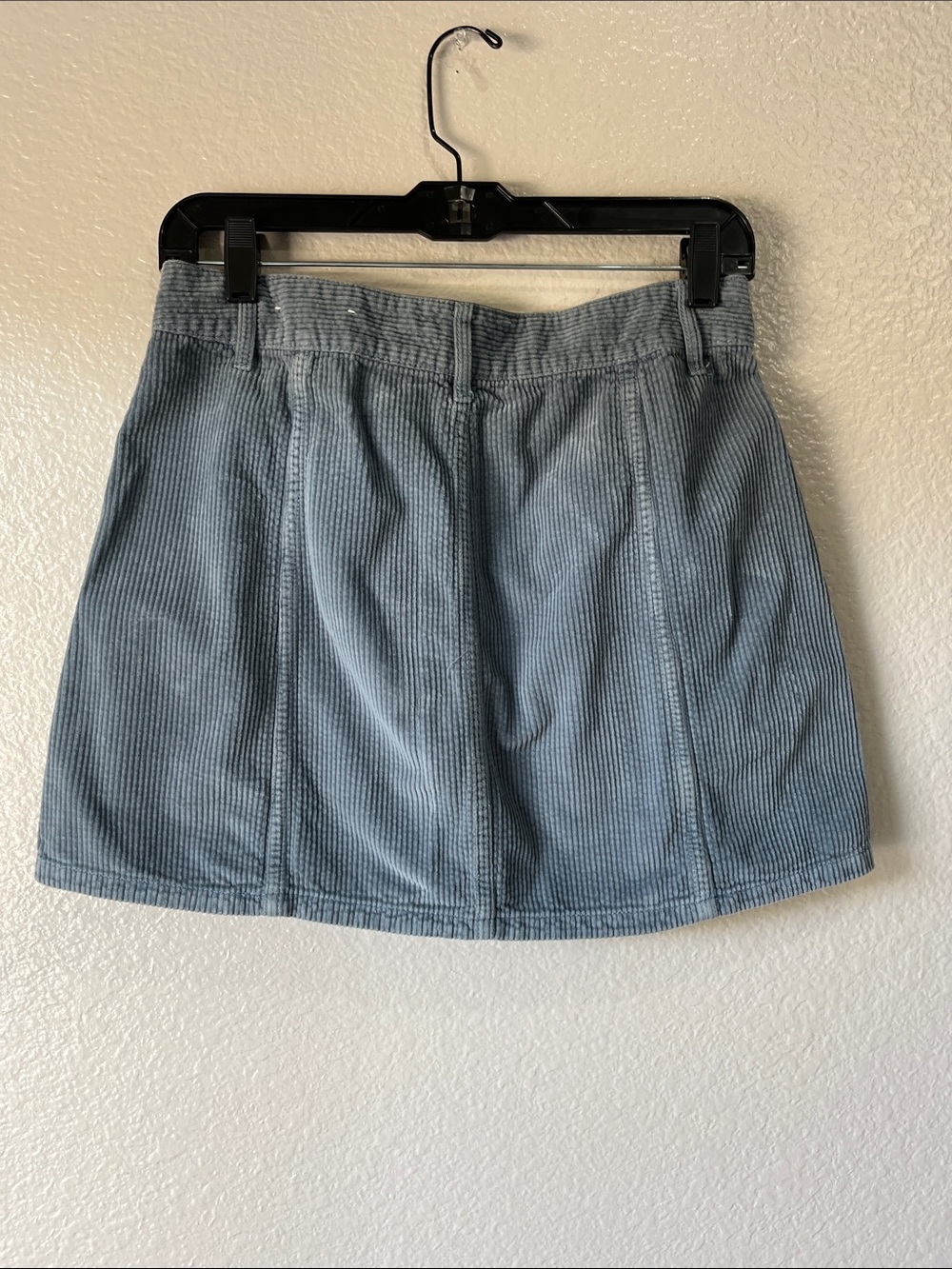American Eagle Outfitters Light Blue Corduroy Zip-Front Mini Skirt Sz 6 - Picture 6 of 7